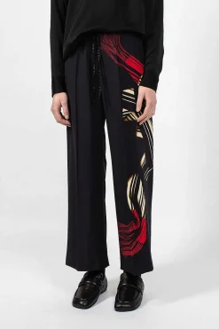 Printed Leg Pant Black