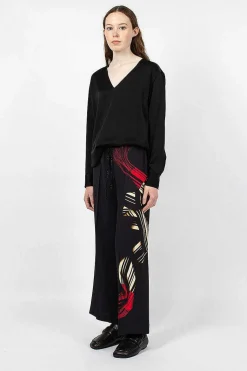 Printed Leg Pant Black