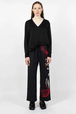 Printed Leg Pant Black