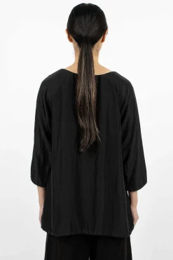 Raglant Top Habotai Black