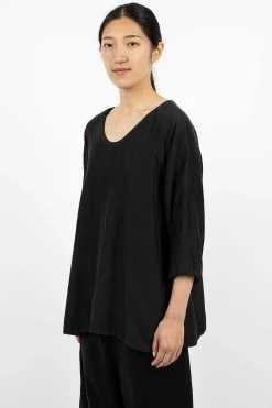 Raglant Top Habotai Black