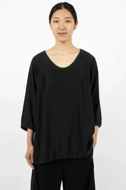 Raglant Top Habotai Black