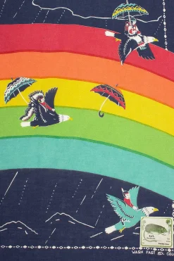 Rainbow And Birds Printed Bandana Navy
