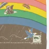 Rainbow And Birds Printed Bandana Khaki