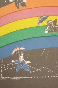 Rainbow And Birds Printed Bandana Khaki