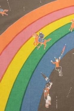 Rainbow And Horses Printed Bandana Khaki