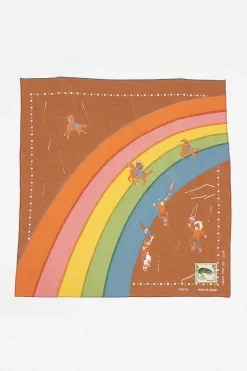 Rainbow And Horses Printed Bandana Gold