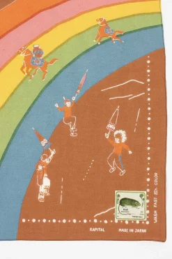 Rainbow And Horses Printed Bandana Gold