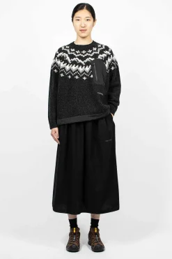 Re Wool Tweed Skirt Black