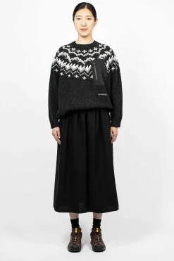 Re Wool Tweed Skirt Black