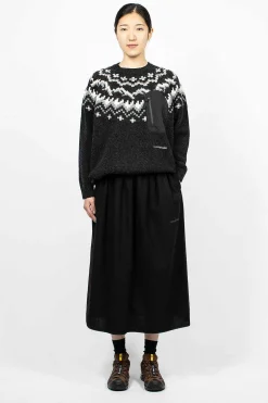 Re Wool Tweed Skirt Black