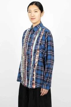 Rebuild Ribbon Flannel Shirt Navy