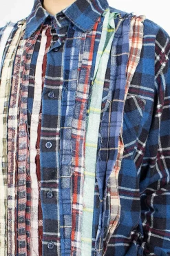 Rebuild Ribbon Flannel Shirt Navy