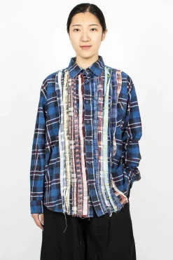 Rebuild Ribbon Flannel Shirt Navy