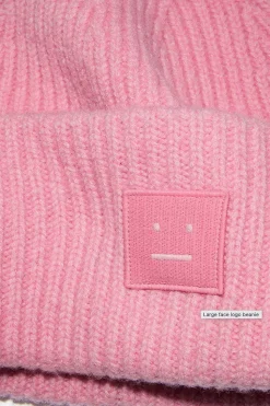 Ribbed Knit Beanie Bubble Pink