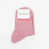 Ribbed Logo Socks Pink Melange