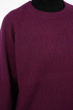 Ribbed Raglan Crewneck Plum