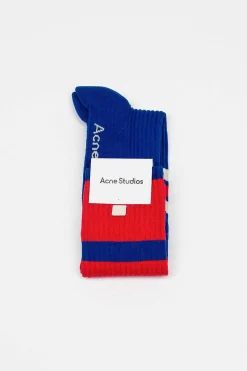 Ribbed Stripe Socks Sapphire Blue