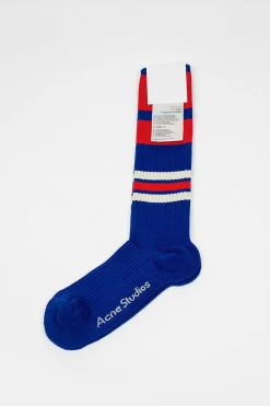 Ribbed Stripe Socks Sapphire Blue