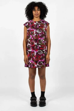Rose Printed Dress Red