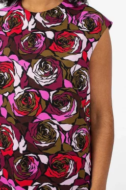 Rose Printed Dress Red