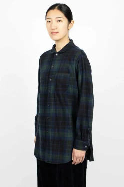 Rounded Collar Shirt Blackwatch Tartan