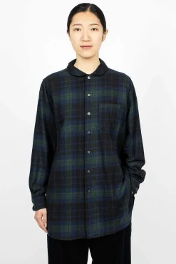 Rounded Collar Shirt Blackwatch Tartan