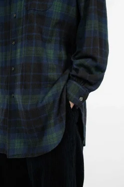 Rounded Collar Shirt Blackwatch Tartan