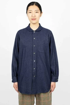 Rounded Collar Shirt Indigo
