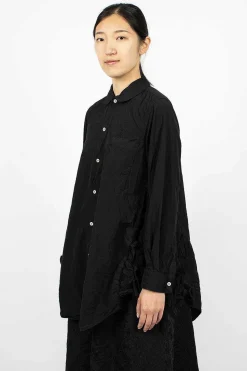 Ruffle Gusset Shirt Black