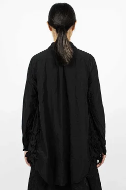 Ruffle Gusset Shirt Black