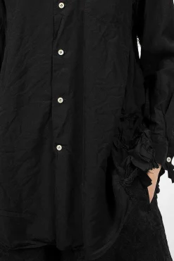 Ruffle Gusset Shirt Black