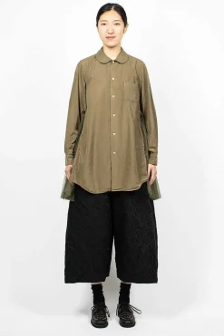 Ruffle Gusset Shirt Khaki