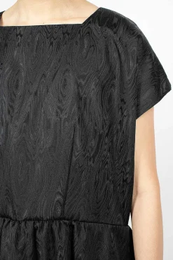 Ruffle Jacquard Dress Black