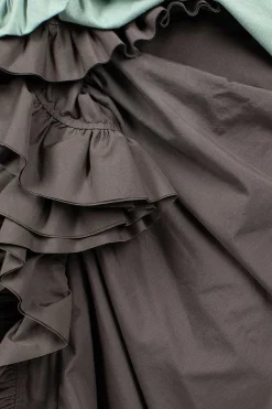 Ruffle Pencil Skirt Grey