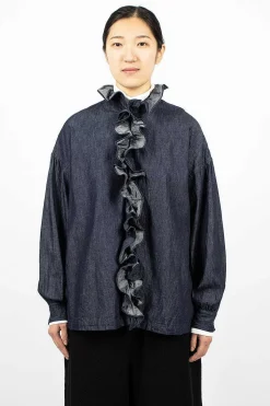 Ruffle Shirt 6.5Oz Denim