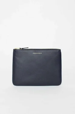 Sa5100 Classic Leather Pouch Navy