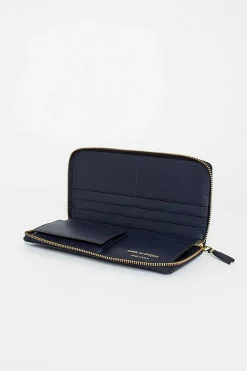Sa0110 Classic Leather Purse Navy