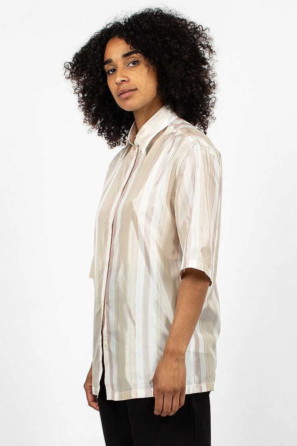 Saffi Bag Stripe Blouse Red/Brown