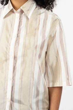 Saffi Bag Stripe Blouse Red/Brown