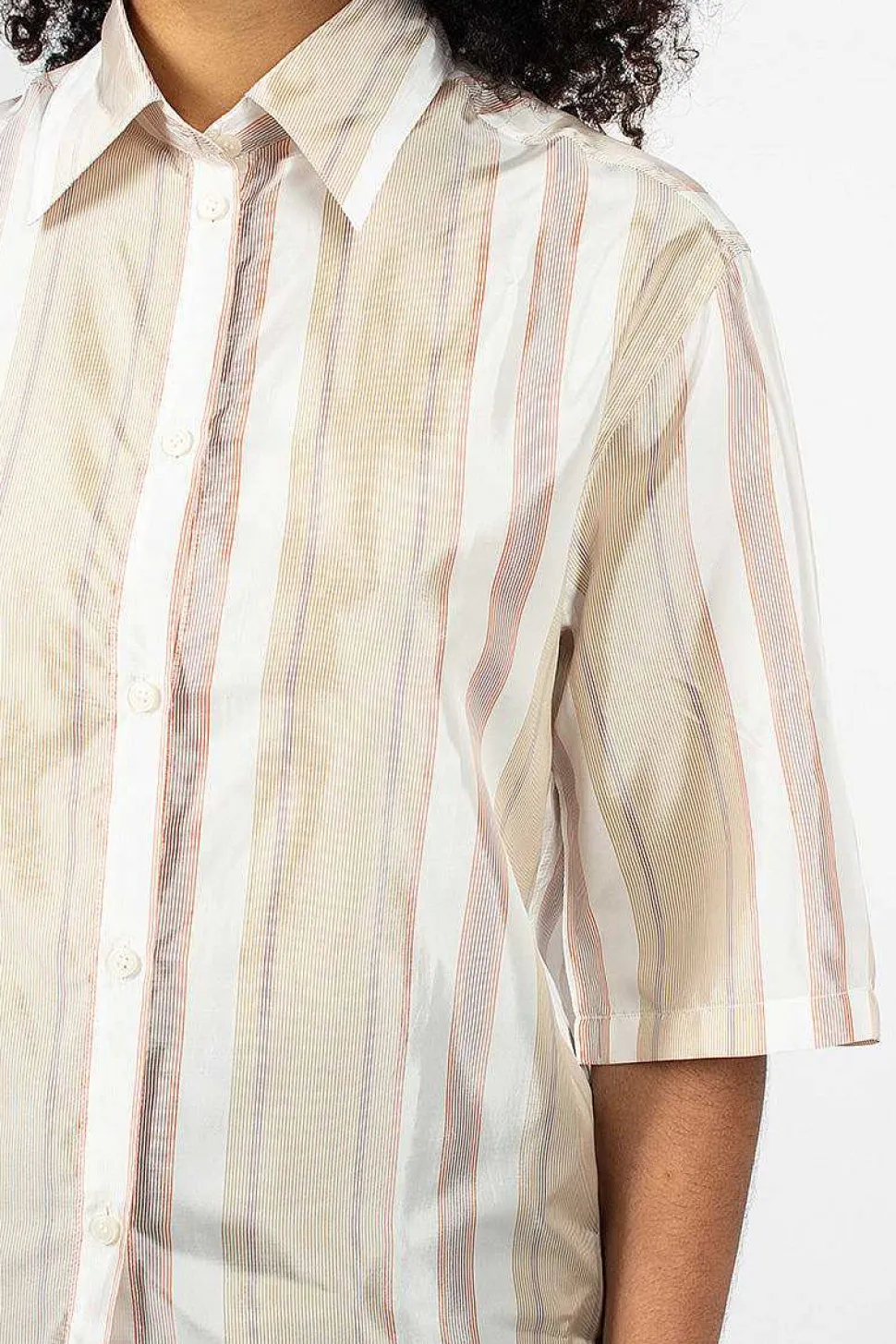 Saffi Bag Stripe Blouse Red/Brown