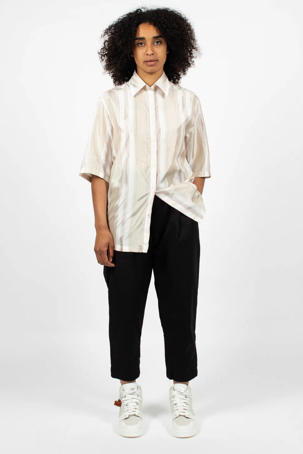 Saffi Bag Stripe Blouse Red/Brown