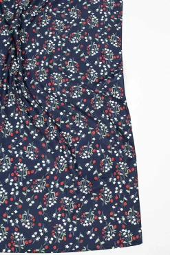 Sateen Floral Scarf Navy