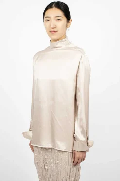 Satin Blouse Pebble Beige