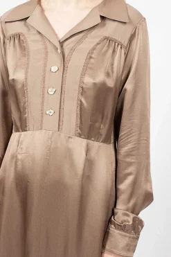 Satin Dress Mink Brown