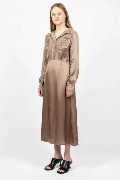 Satin Dress Mink Brown