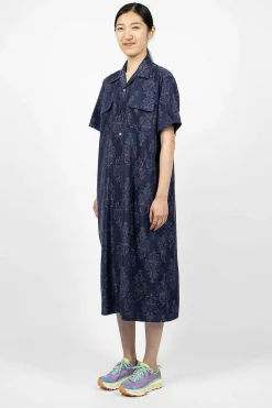 Shirt Dress Floral Navy