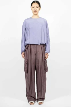Silk Cargo Pants Brown