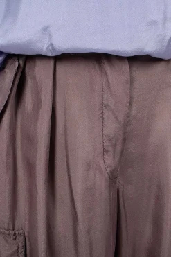 Silk Cargo Pants Brown