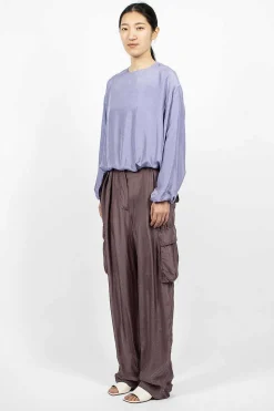 Silk Cargo Pants Brown